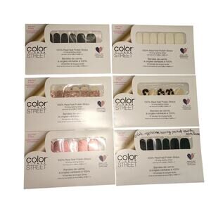 Bundle of 6 Color Street Nail Polish Strips New Sealed Lot Solid Glitter